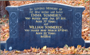 Emma Summerly - monument. Click for larger image in new widow