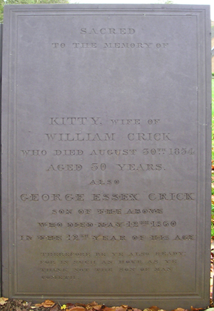 Kitty Crick - monument. Click for larger image in new window