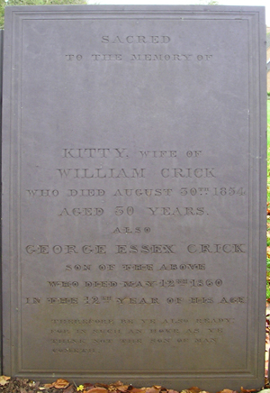 Kitty Crick - monument. Click for larger image in new window