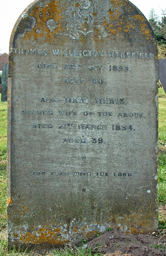 Thomas Willington Wakefield - monument. Click for larger image in new window