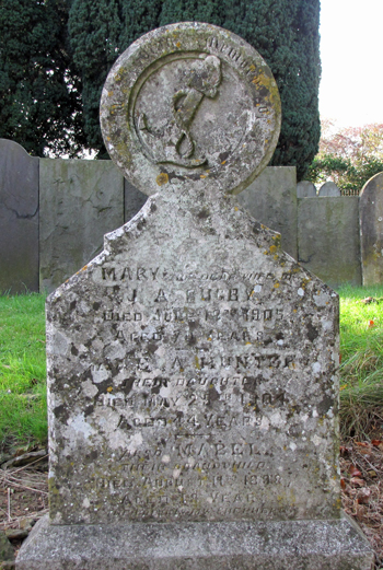 Mary Bugby, nee Burton - monument. Click for larger image in new window