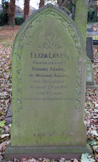 Eliza Laker, formerly Matthews, nee Kemp - click for larger image. Opens in new window