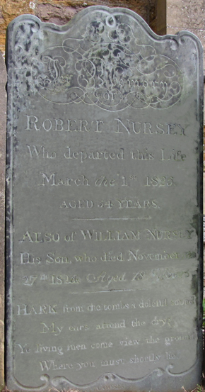 Robert Nursey - monument. Click for larger image in new window