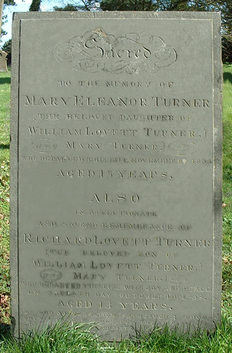 Mary Eleanor Turner- monument. Click for larger image in new window