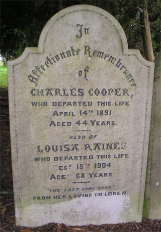 Charles Cooper - monument. Click for larger image in new window