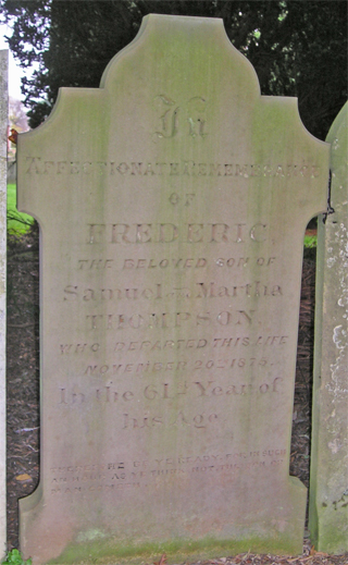 Frederic Thompson - monument. Click for larger image in new window