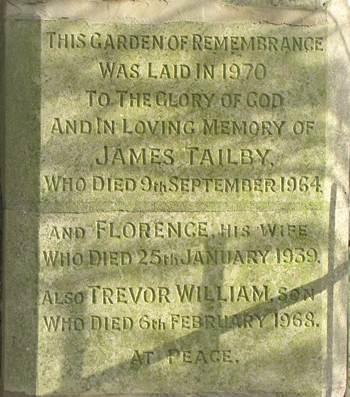 James Tailby - monument. Click for larger image in new window