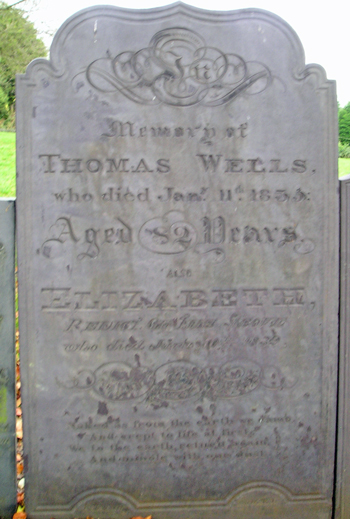 Thomas Wells - monument. Click for larger image in new window