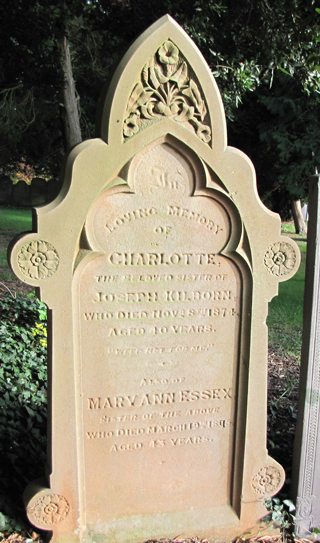 Charlotte Kilborn- monument. Click for larger image in new window