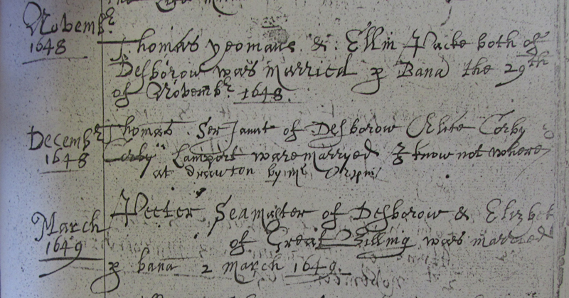 Entry from Parish Register